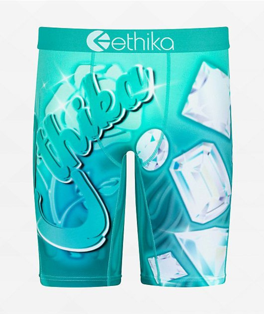 Kids Boxer Briefs * | Ethika Kids Soft Touch Turquoise Boxer Briefs Simple Drawing