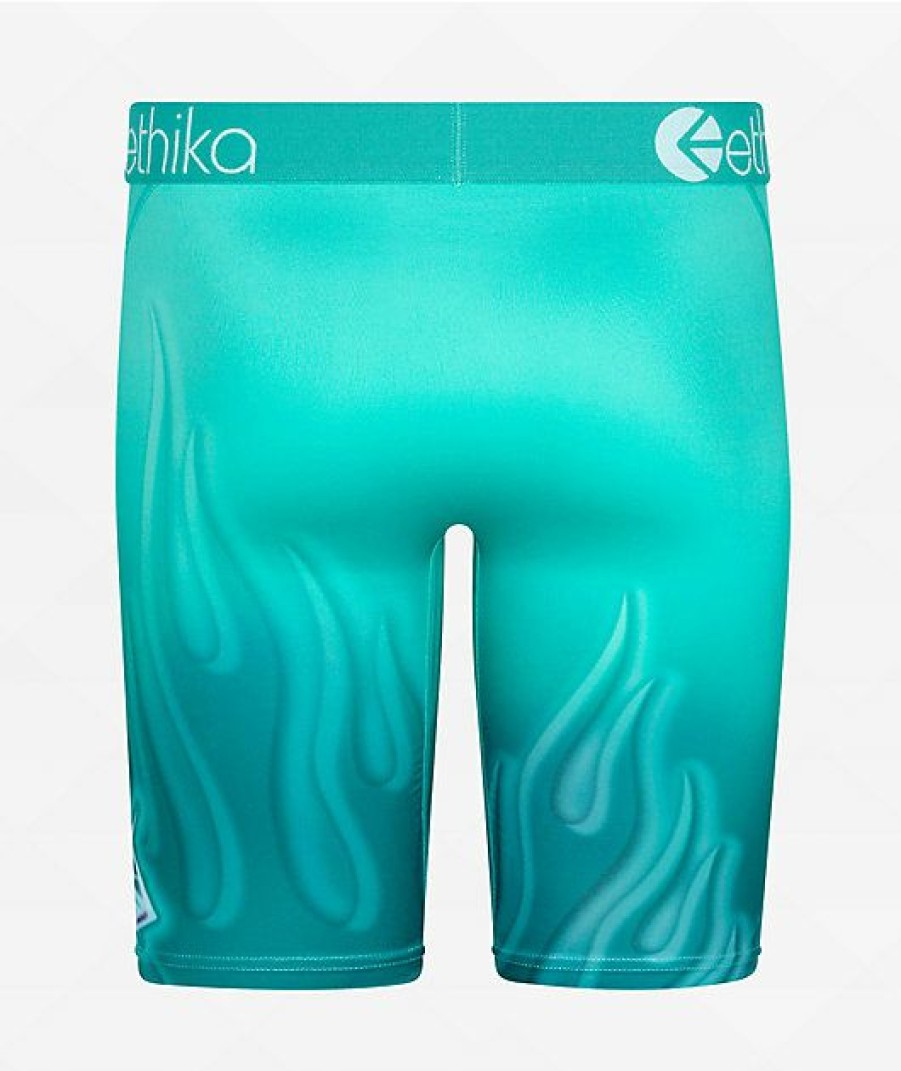 Kids Boxer Briefs * | Ethika Kids Soft Touch Turquoise Boxer Briefs Simple Drawing