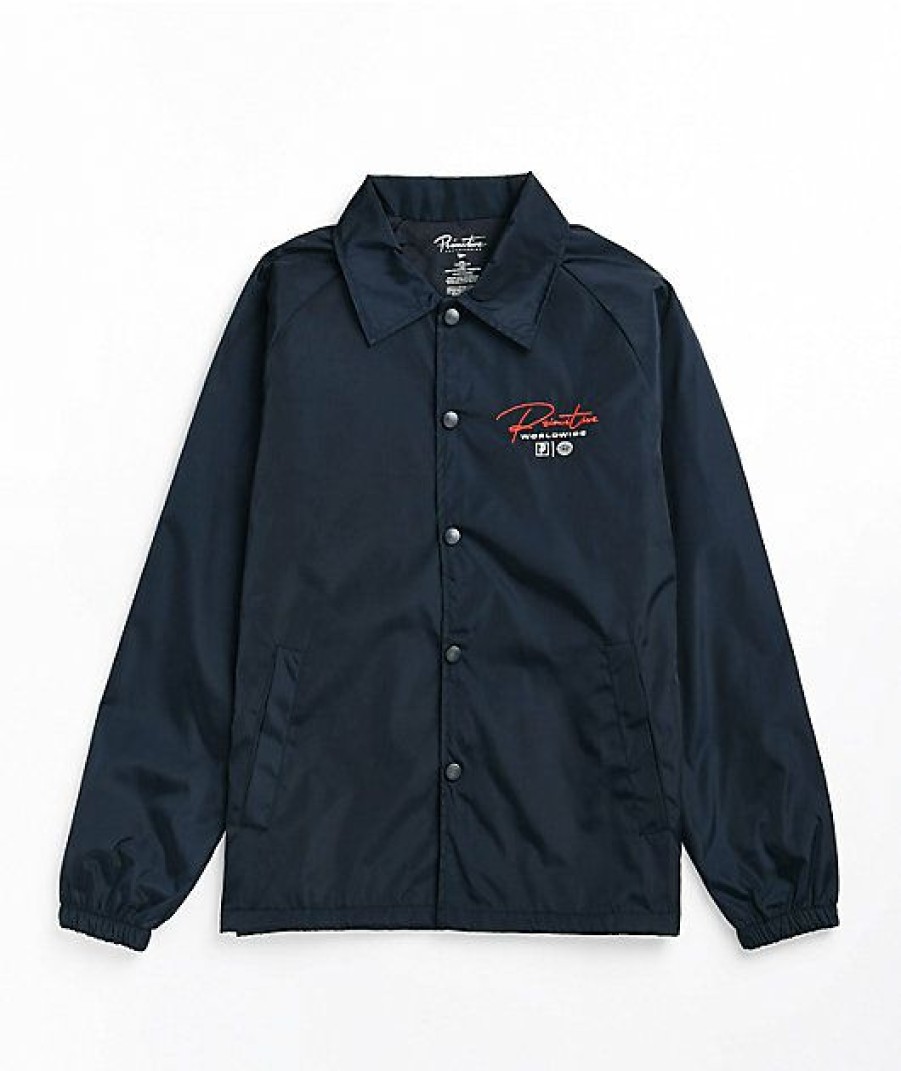 Kids Jackets * | Primitive Kids Kingdom Navy Coaches Jacket New Arrivals