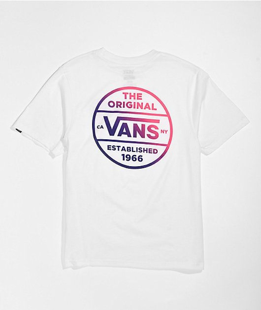 Kids T-Shirts * | Vans Kids' Authentic Original White T-Shirt Fire Sale