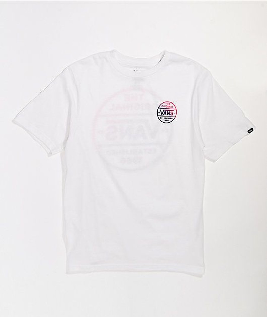 Kids T-Shirts * | Vans Kids' Authentic Original White T-Shirt Fire Sale