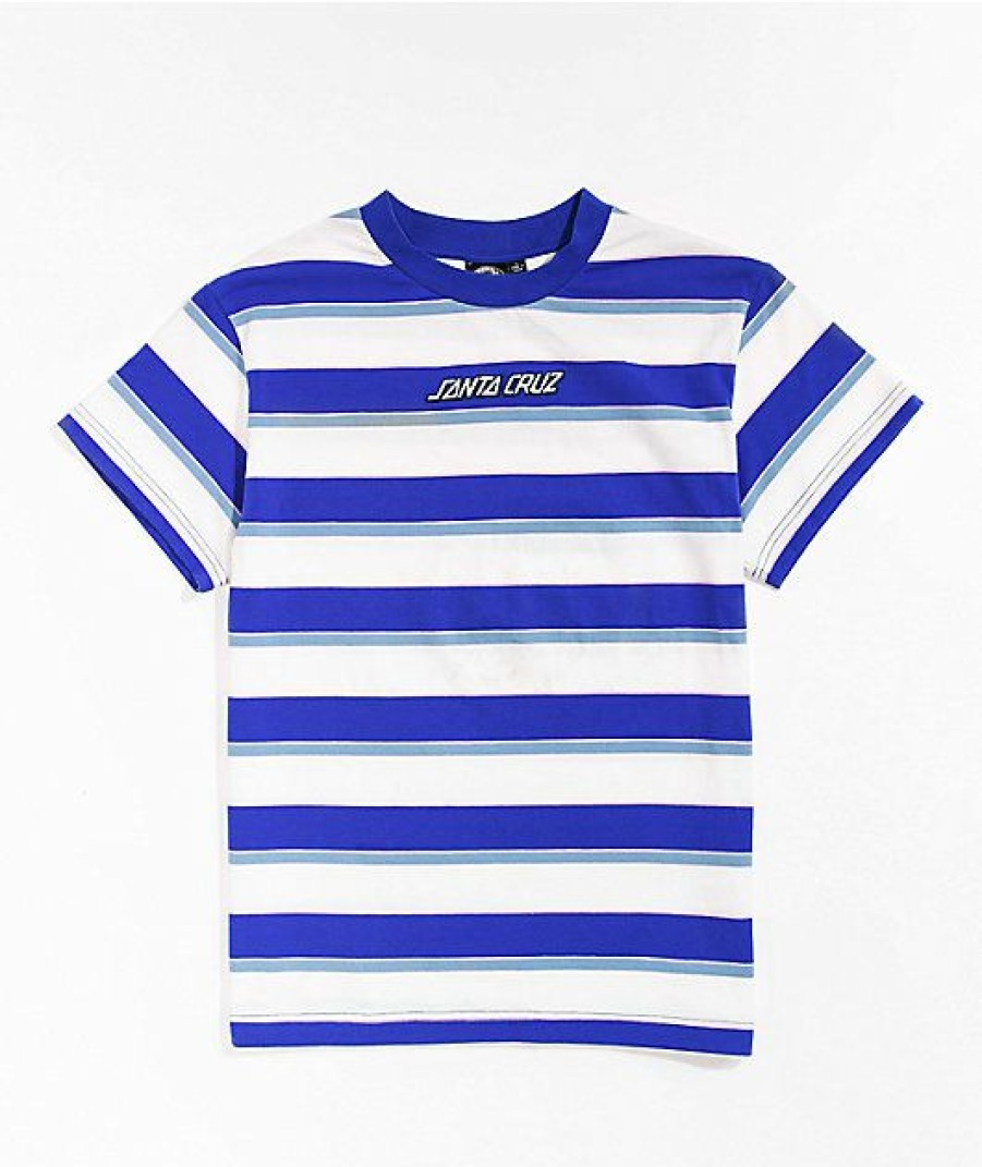 Kids T-Shirts * | Santa Cruz Kids' Knit Blue & White Stripe T-Shirt New Arrivals