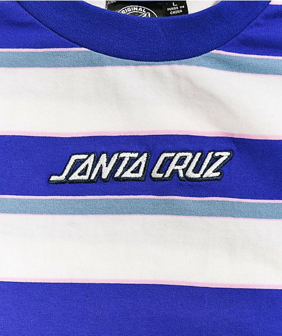 Kids T-Shirts * | Santa Cruz Kids' Knit Blue & White Stripe T-Shirt New Arrivals