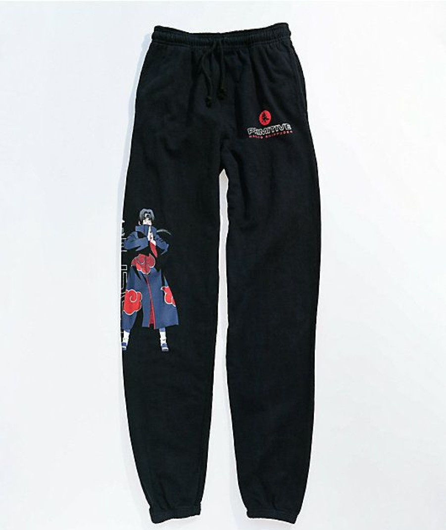 Kids Jeans & Pants * | Primitive X Naruto Kids Itachi Black Jogger Sweatpants Cheaper