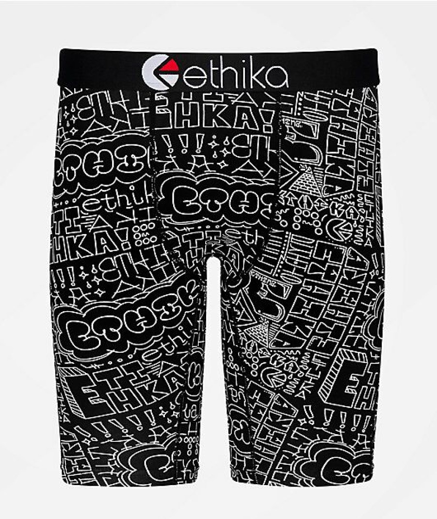 Kids Boxer Briefs * | Ethika Kids Black Book Boxer Briefs Exactly Discount