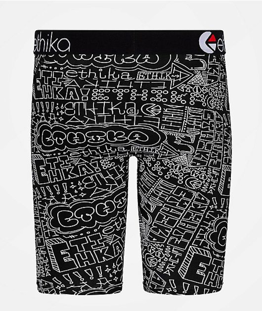 Kids Boxer Briefs * | Ethika Kids Black Book Boxer Briefs Exactly Discount