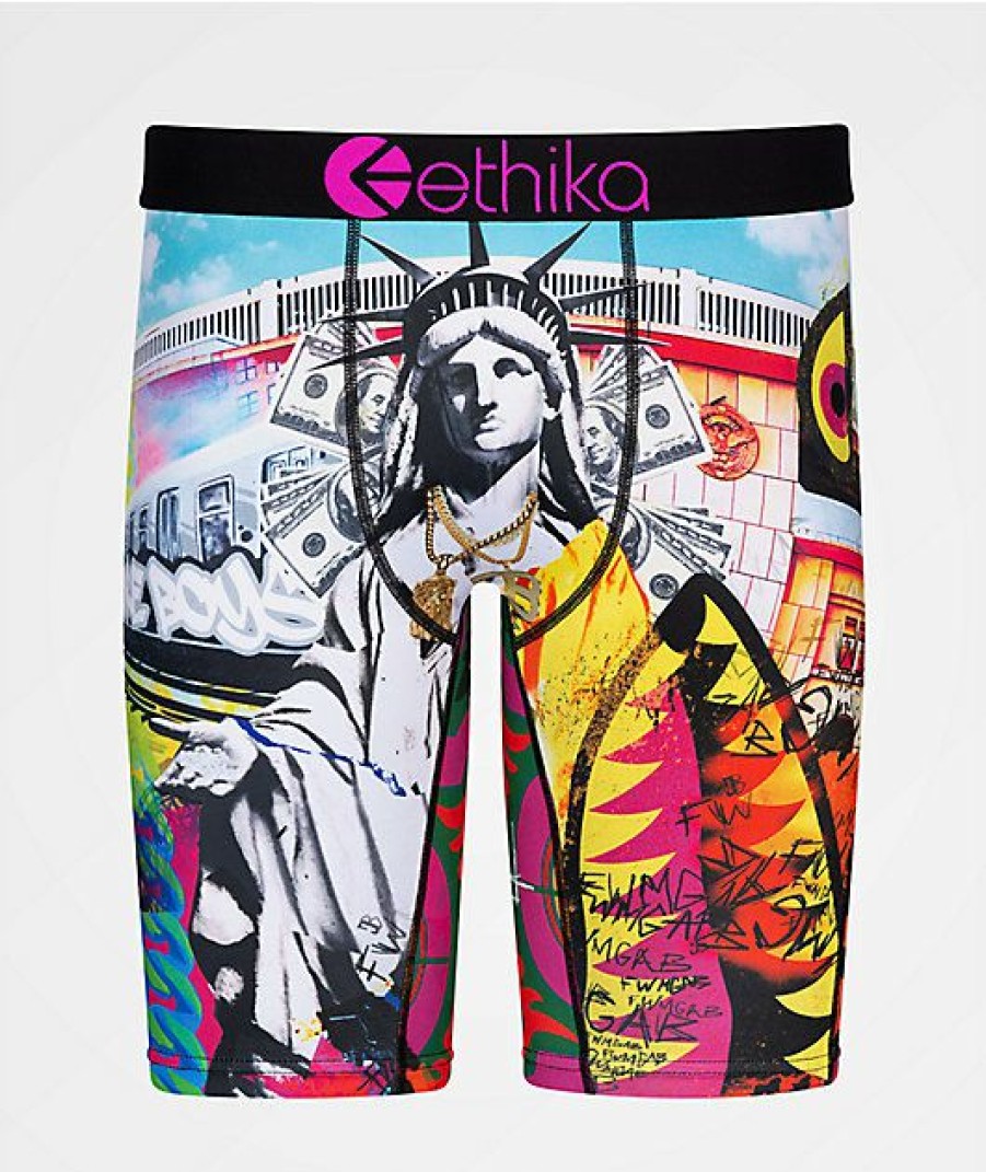 Kids Boxer Briefs * | Ethika Kids' Bomber Bronx Purple Boxer Briefs Fire Sale