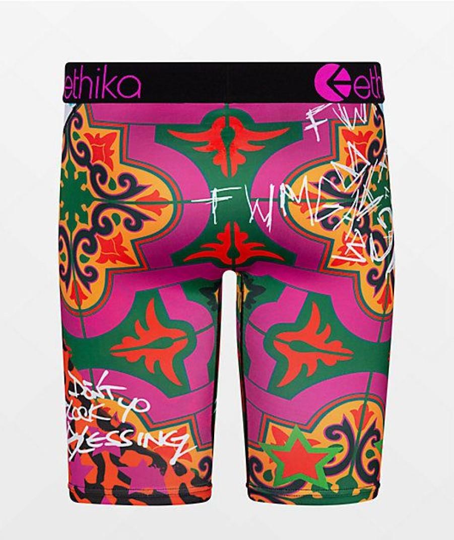 Kids Boxer Briefs * | Ethika Kids' Bomber Bronx Purple Boxer Briefs Fire Sale