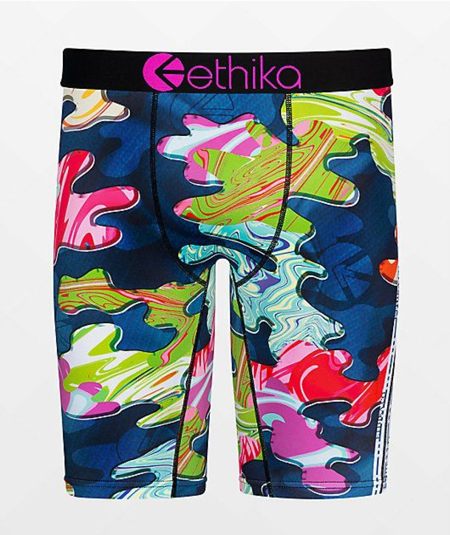 Kids Boxer Briefs * | Ethika Kids Trippy Silk Boxer Briefs Free Delivery