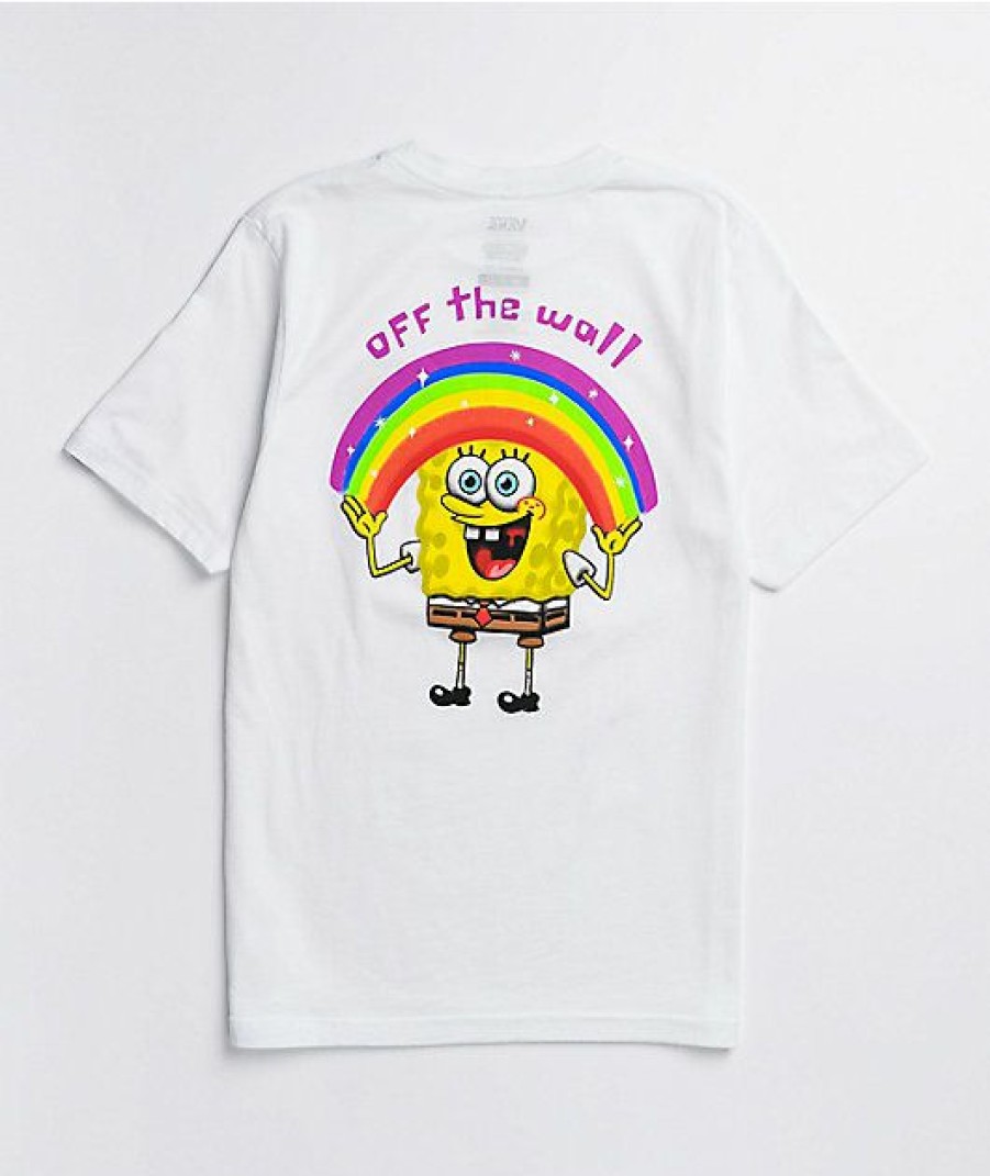 Kids T-Shirts * | Vans X Spongebob Squarepants Kids' Imaginaaation White T-Shirt Hot Sell