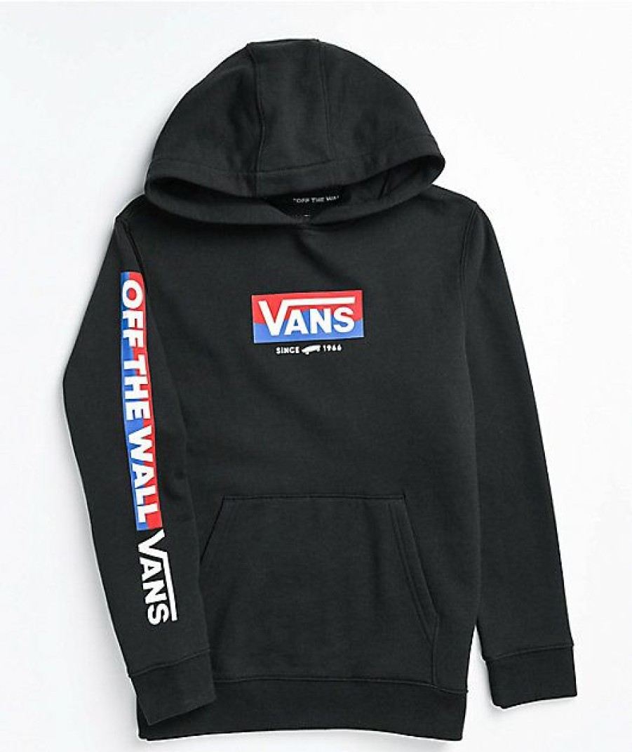 Kids Hoodies & Sweatshirts * | Vans Kids Easy Logo Black Hoodie Reliable Quality