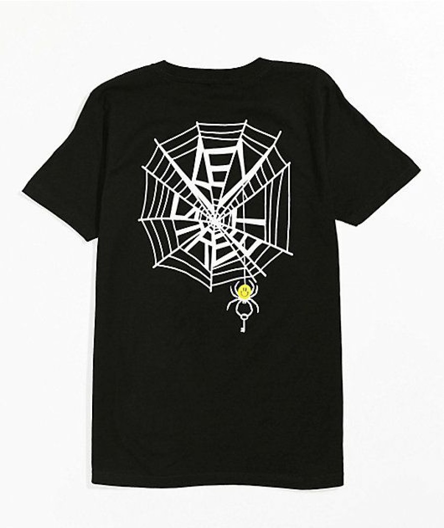 Kids T-Shirts * | Key Street Kids' Smile Spider Black T-Shirt Special Design