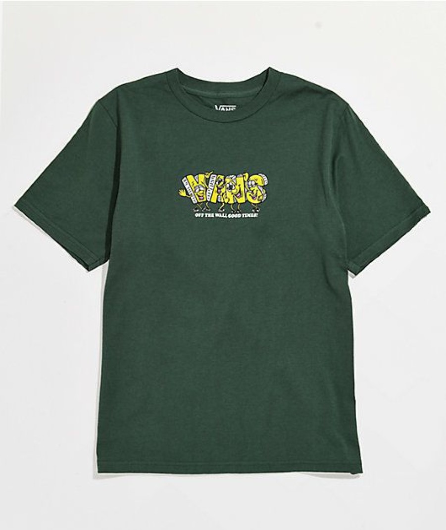 Kids T-Shirts * | Vans Kids' Dudes Green T-Shirt Quality Guarantee