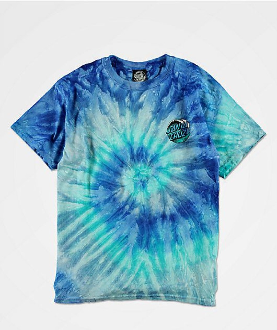 Kids T-Shirts * | Santa Cruz Kids Wave Dot Blue Tie Dye T-Shirt Exclusive Design