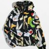 Kids Jackets * | Members Only X Looney Tunes Kids Mash Up Black Windbreaker Jacket Hot Sell