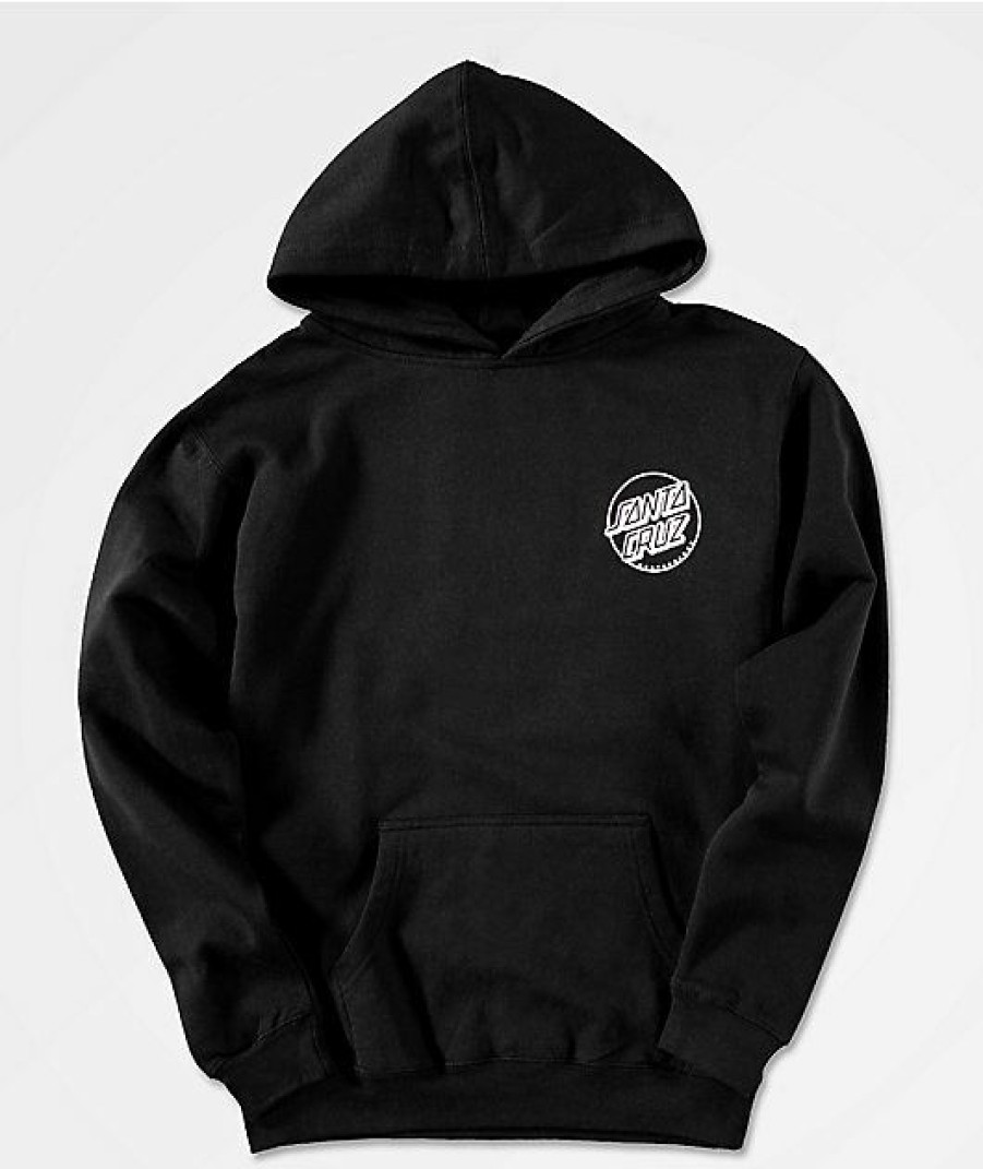 Kids Hoodies & Sweatshirts * | Santa Cruz Kids Opus Dot Black Hoodie Special Design