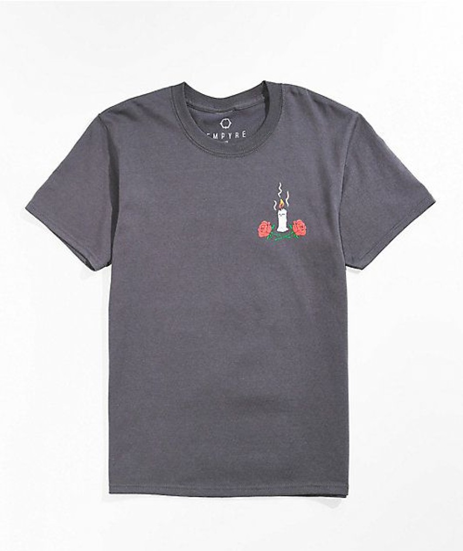 Kids T-Shirts * | Empyre Kids' Candle Skull Charcoal T-Shirt Half Price