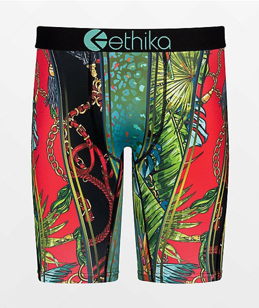 Kids Boxer Briefs * | Ethika Kids' Split Personas Red & Green Boxer Briefs Promotion