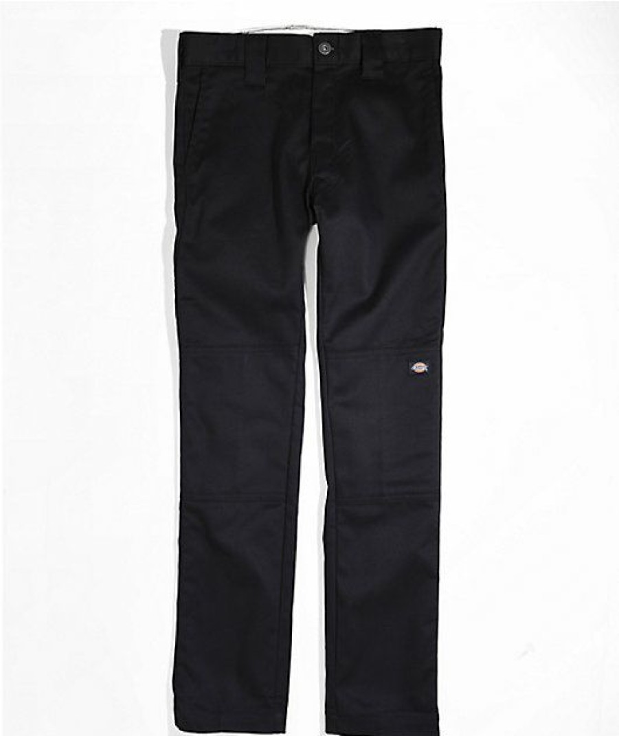 Kids Jeans & Pants * | Dickies Kids Double Knee Black Skinny Pants Glamor Model