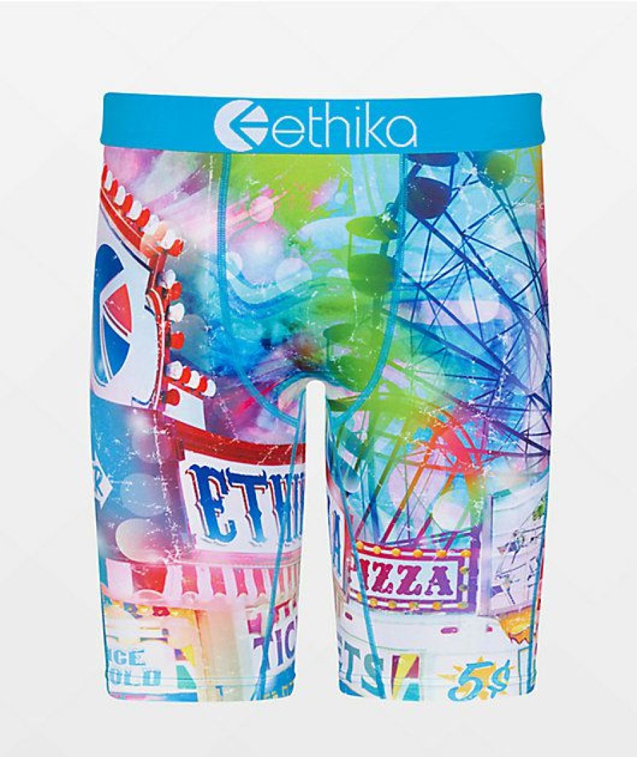 Kids Boxer Briefs * | Ethika Kids' Spring Fair Blue Boxer Briefs New Collections