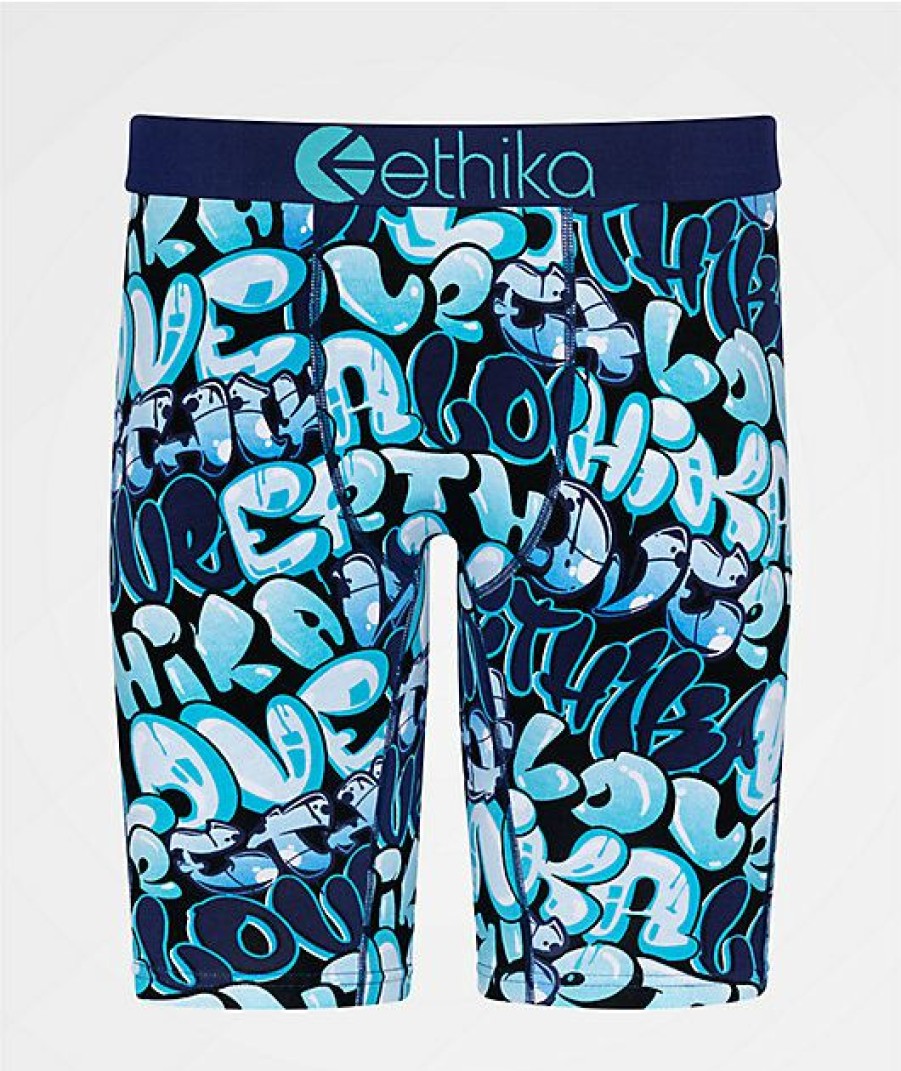 Kids Boxer Briefs * | Ethika Kids' Love Fest Blue Boxer Briefs Exclusive Design