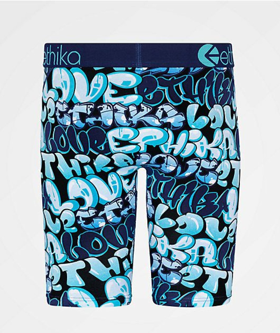 Kids Boxer Briefs * | Ethika Kids' Love Fest Blue Boxer Briefs Exclusive Design