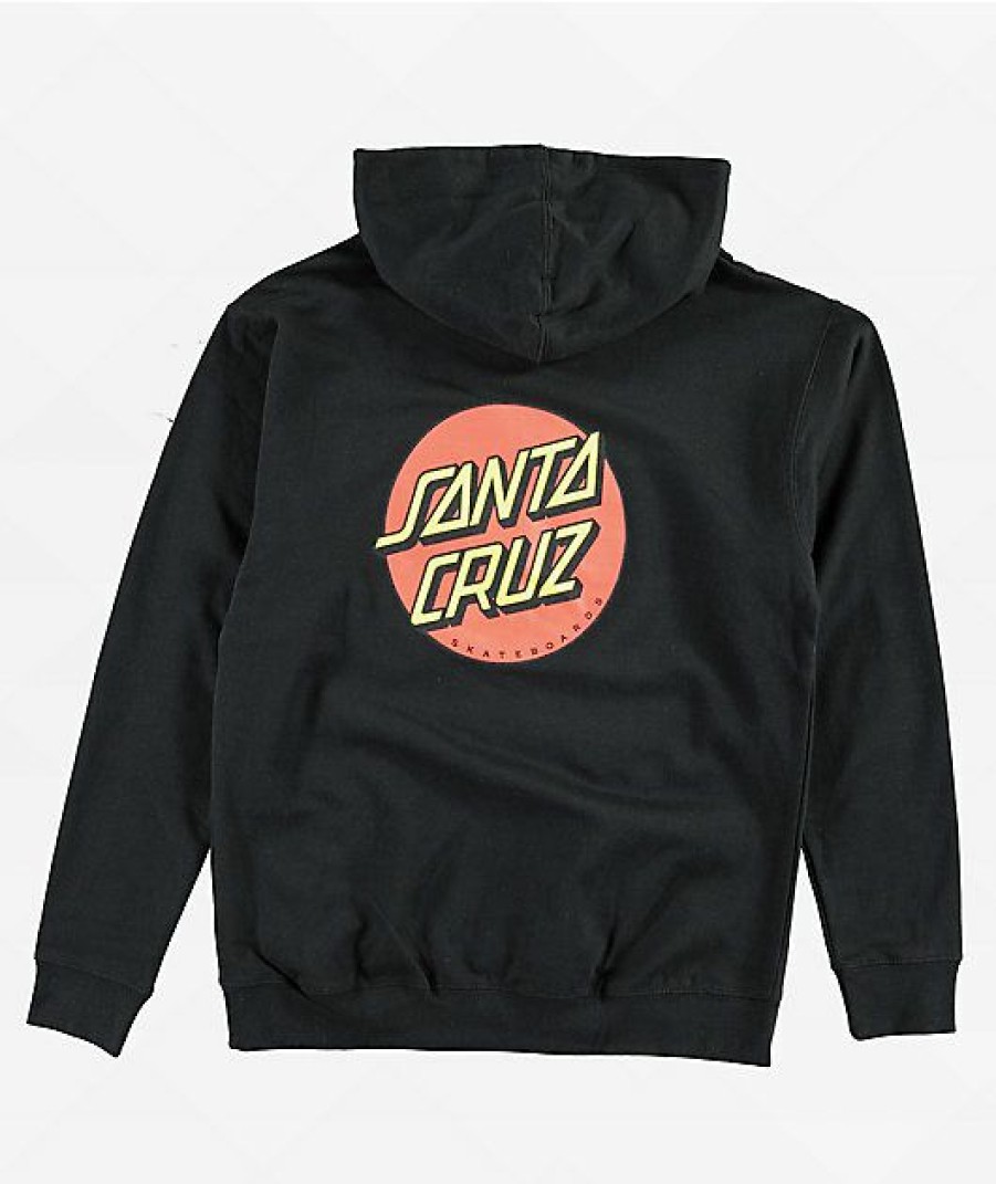 Kids Hoodies & Sweatshirts * | Santa Cruz Kids Classic Dot Black Hoodie Quality Guarantee