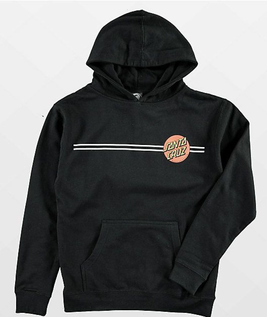 Kids Hoodies & Sweatshirts * | Santa Cruz Kids Classic Dot Black Hoodie Quality Guarantee