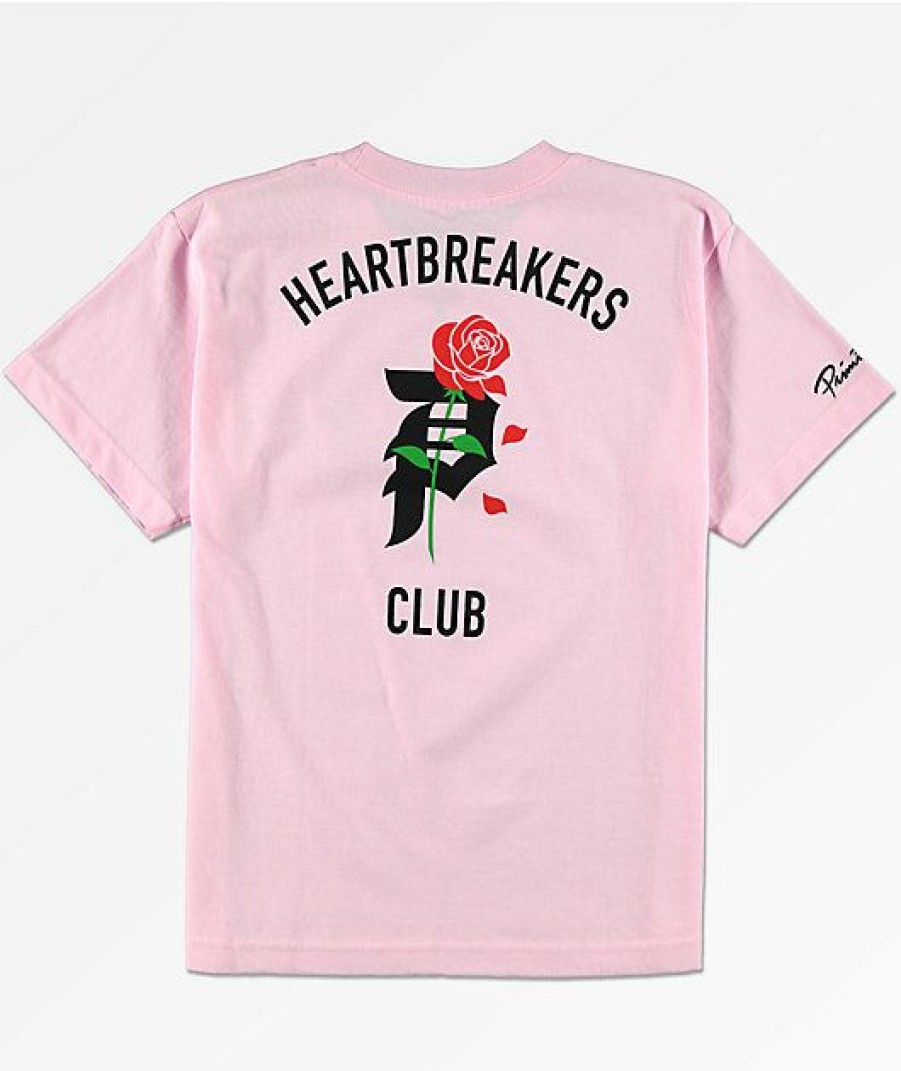 Kids T-Shirts * | Primitive Kids Heartbreak Pink T-Shirt Simple Drawing