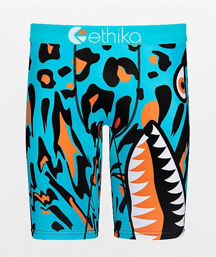 Kids Boxer Briefs * | Ethika Boys Bomber Leopard Drip Boxer Briefs Cheaper