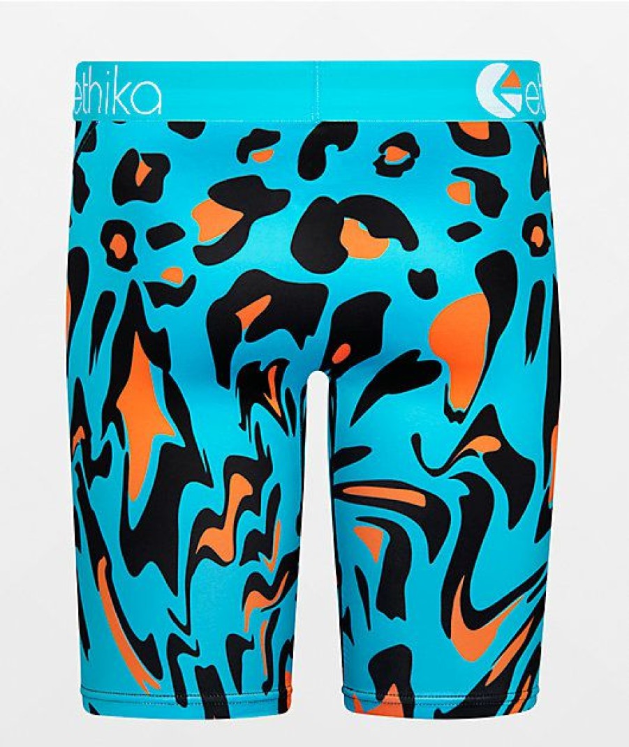 Kids Boxer Briefs * | Ethika Boys Bomber Leopard Drip Boxer Briefs Cheaper