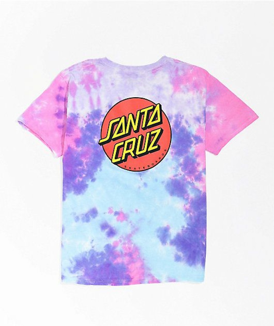 Kids T-Shirts * | Santa Cruz Kids' Classic Dot Cotton Candy Tie Dye T-Shirt Glamor Model