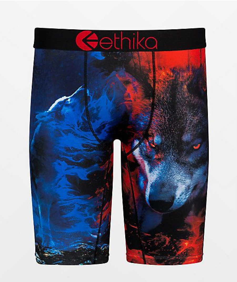 Kids Boxer Briefs * | Ethika Kids Spirit Wolf Boxer Briefs Outlet