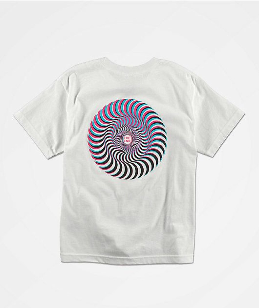 Kids T-Shirts * | Spitfire Kids Over Swirl White T-Shirt Cheap