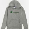 Kids Hoodies & Sweatshirts * | Champion Kids Felt Grey Hoodie Cheaper