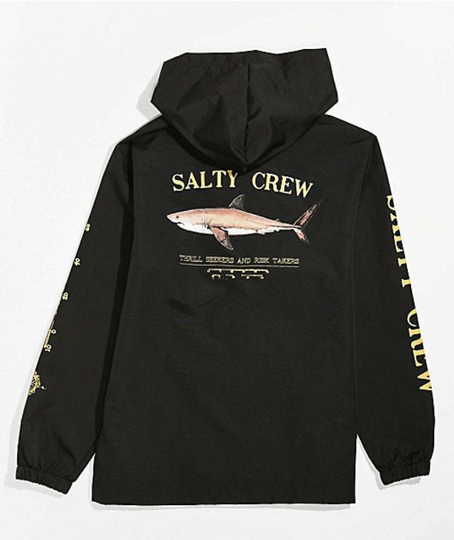 Kids Jackets * | Salty Crew Kids' Bruce Black Windbreaker Jacket Hot Sell