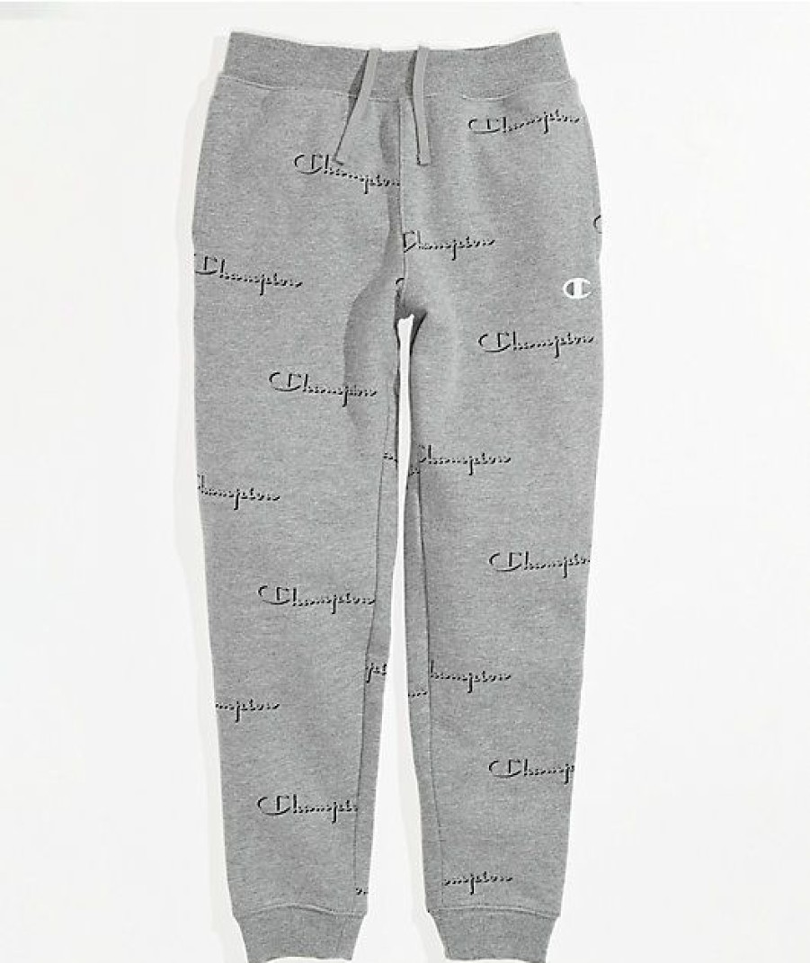 Kids Jeans & Pants * | Champion Kids Dropshadow Grey Jogger Sweatpants Discount