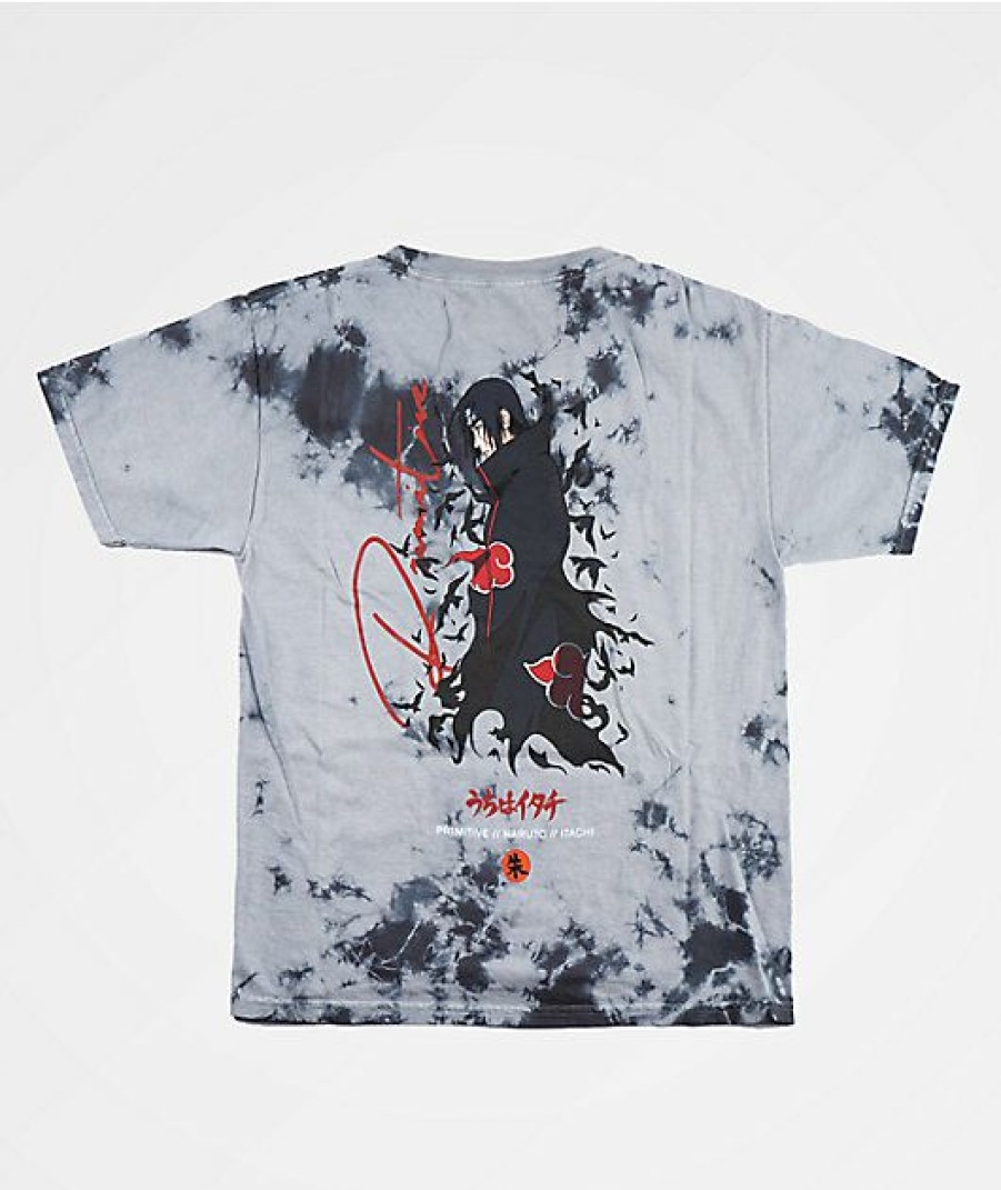 Kids T-Shirts * | Primitive X Naruto Kids Crows Washed Grey T-Shirt Excellent Quality