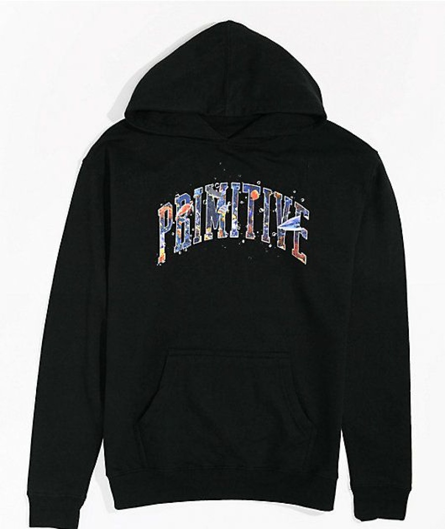 Kids Hoodies & Sweatshirts * | Primitive Kids' Aquatic Black Hoodie Special Design