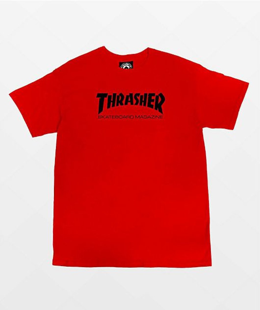 Kids T-Shirts * | Thrasher Kids Mag Red T-Shirt Glamor Model