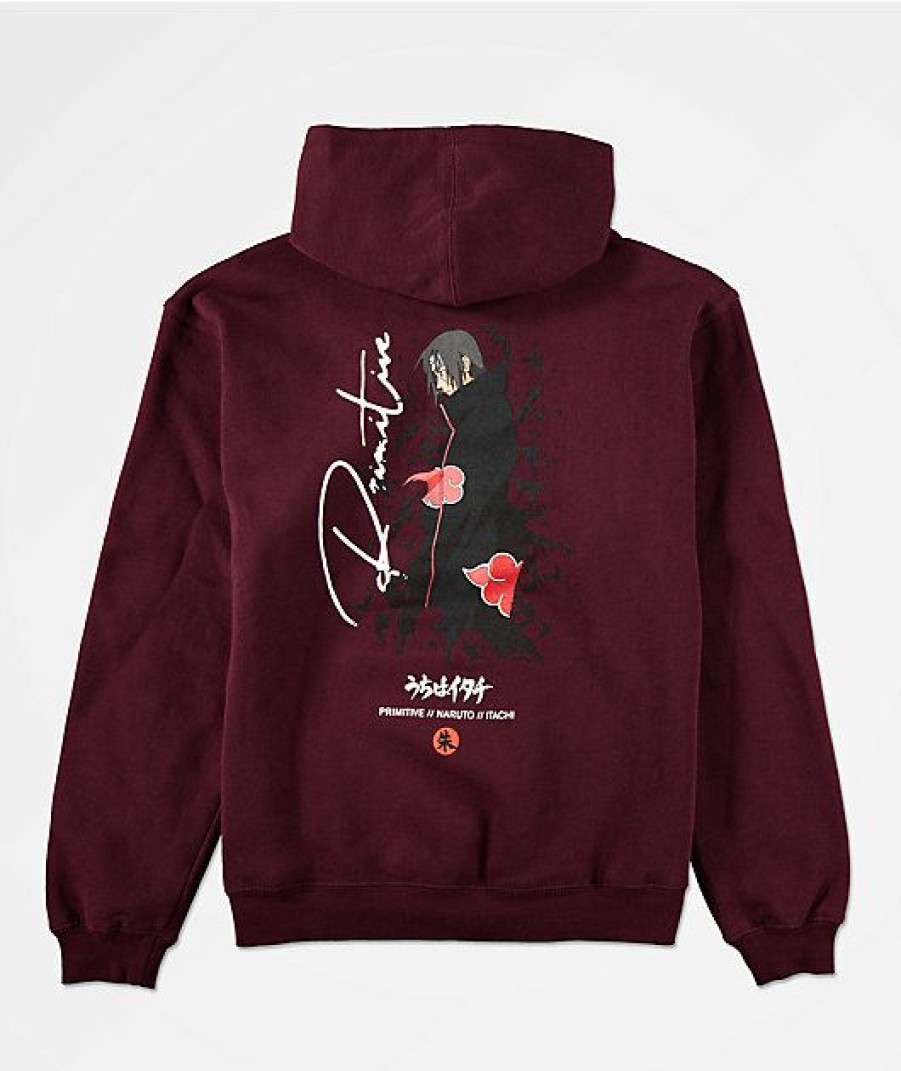 Kids Hoodies & Sweatshirts * | Primitive X Naruto Kids Crows Burgundy Hoodie Quality Guarantee