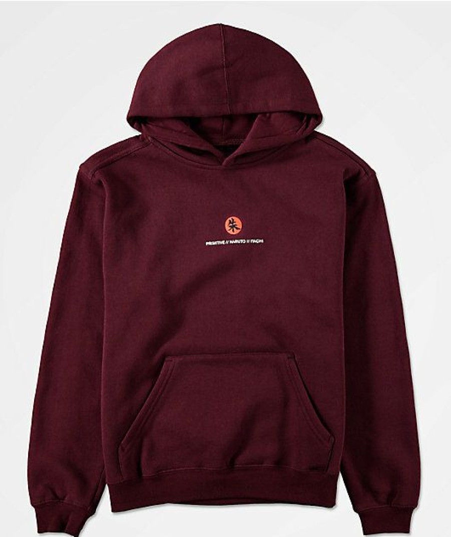 Kids Hoodies & Sweatshirts * | Primitive X Naruto Kids Crows Burgundy Hoodie Quality Guarantee