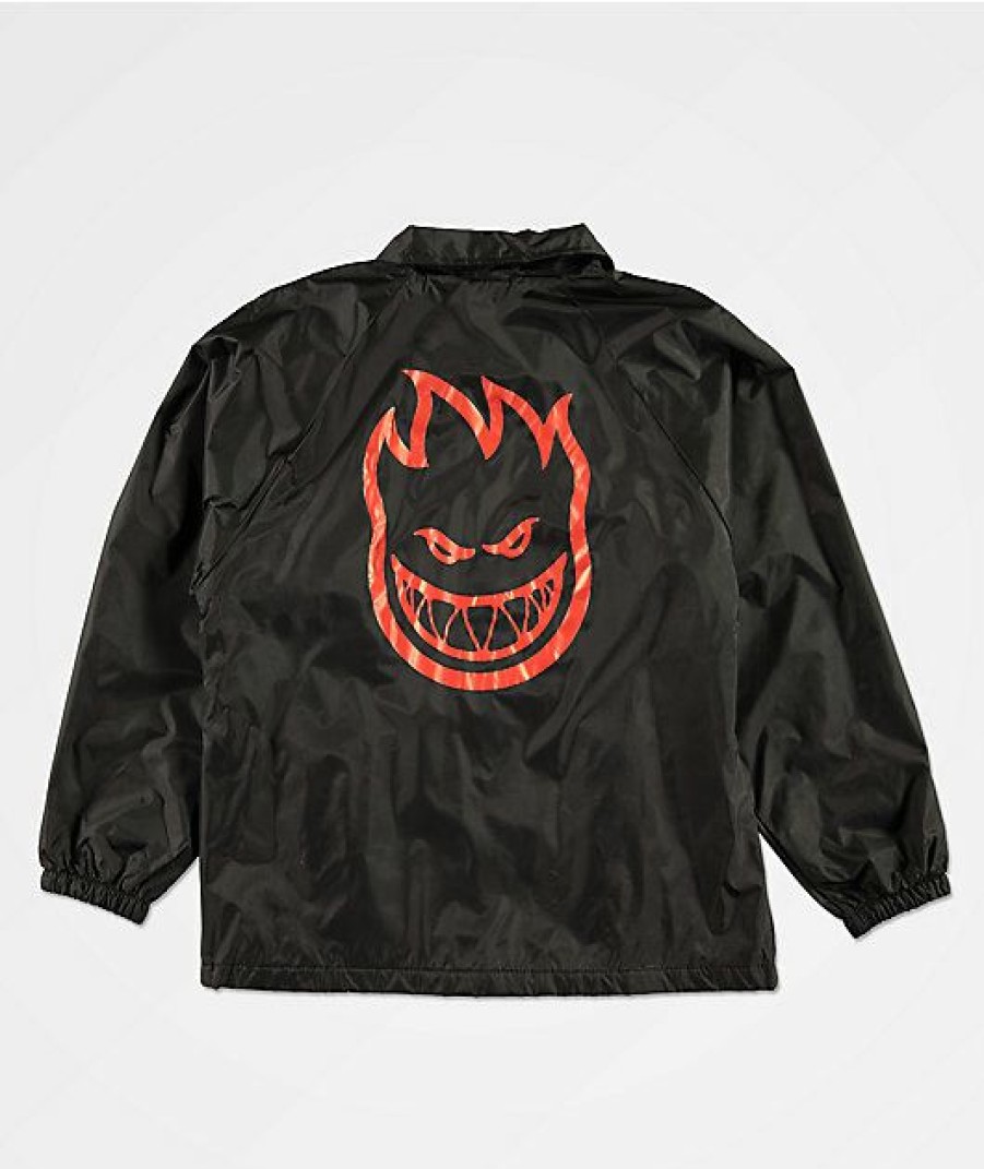 Kids Jackets * | Spitfire Kids Bighead Black Coaches Jacket Exactly Discount