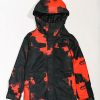 Kids Jackets * | Volcom Kids' Caddoc Insulated Red & Black Tie Dye 10K Snowboard Jacket Reduction In Price