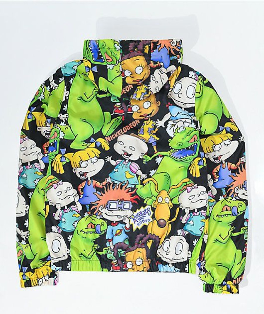 Kids Jackets * | Members Only X Nickelodeon Kids' Rugrats Black Windbreaker Jacket Online Discount