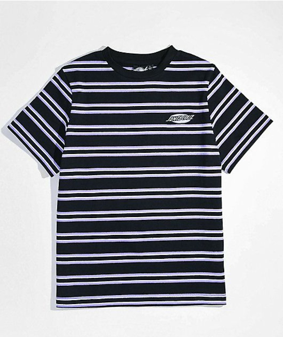 Kids T-Shirts * | Santa Cruz Kids Oval Embroidered Stripe Purple & Black T-Shirt Superior Style