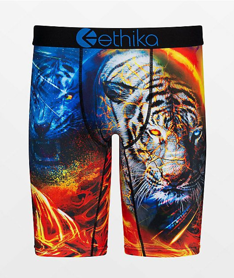 Kids Boxer Briefs * | Ethika Boys Spirit Tiger Boxer Briefs The Varied Pattern