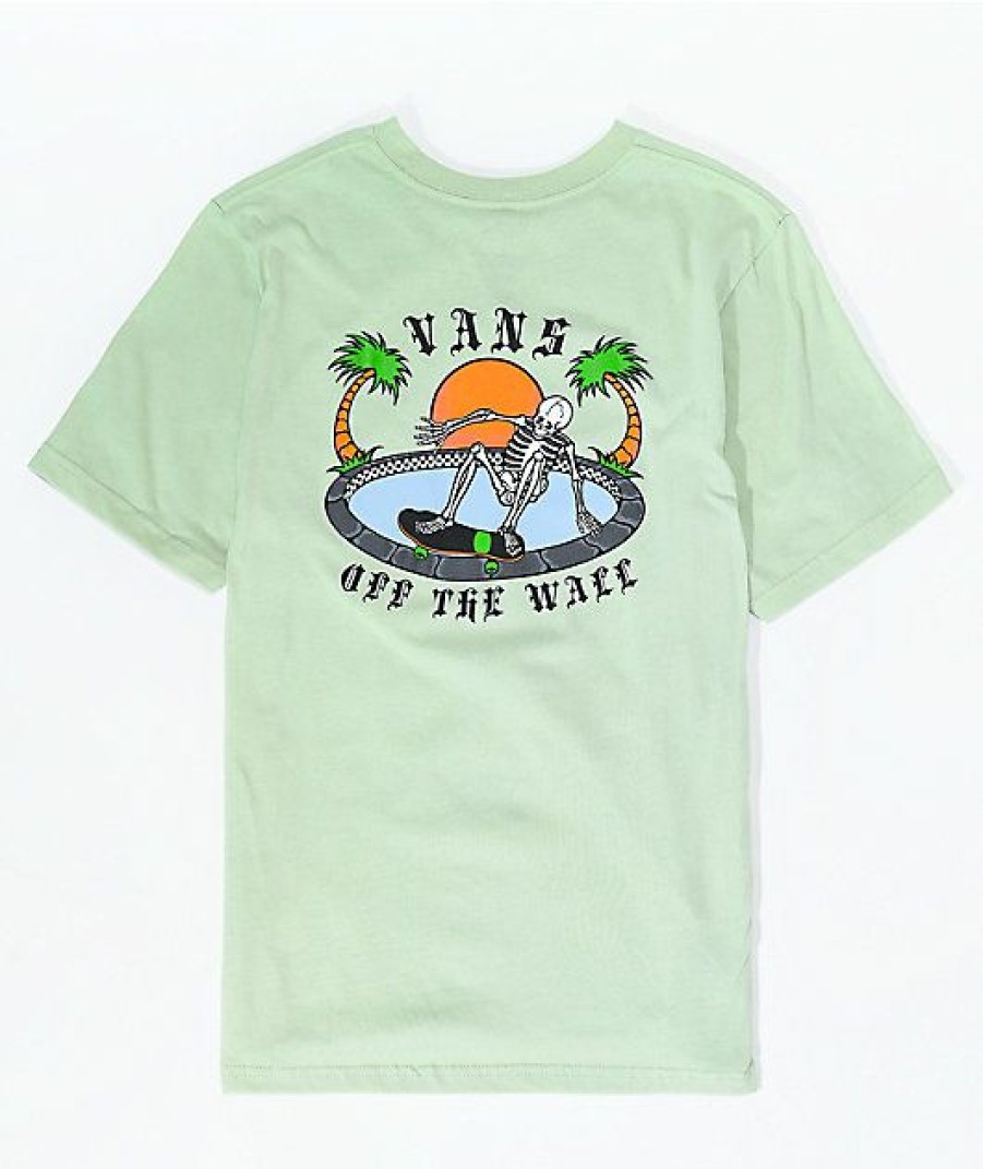 Kids T-Shirts * | Vans Kids' Layback Palms Pastel Green T-Shirt Promotion