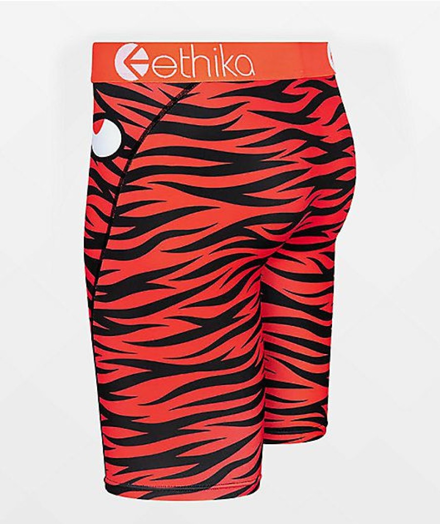 Kids Boxer Briefs * | Ethika Boys War Plane Orange Boxer Briefs Online Discount