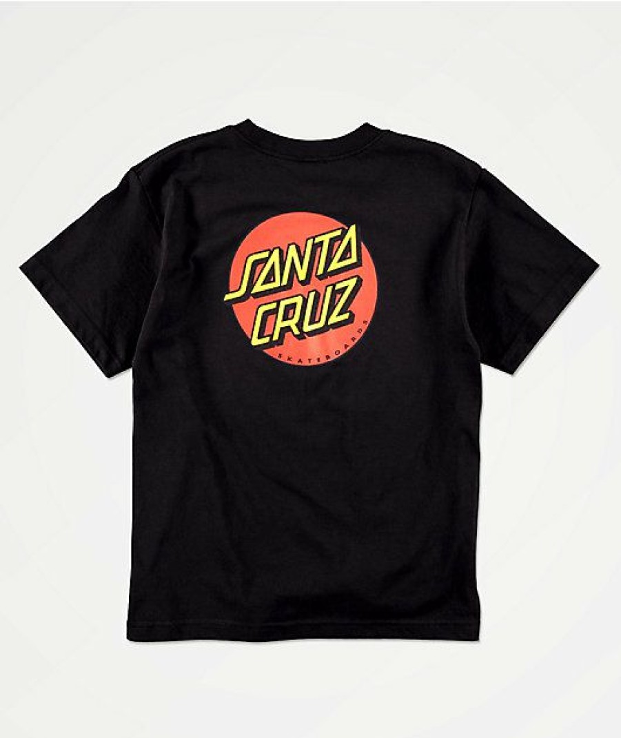 Kids T-Shirts * | Santa Cruz Kids Classic Dot Black T-Shirt Competitive Price